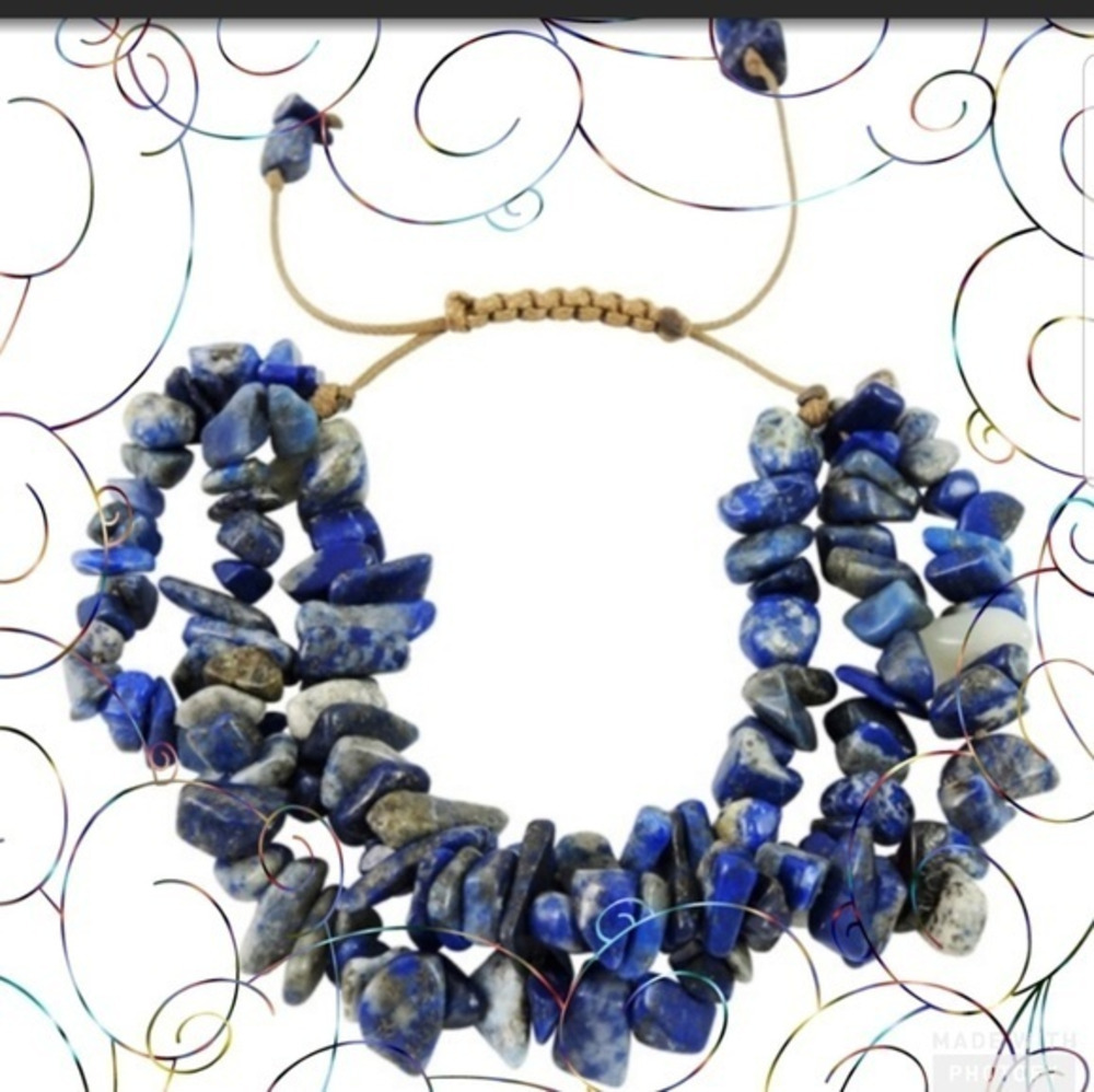 Denim blue lapis nugget bracelet NWT‎